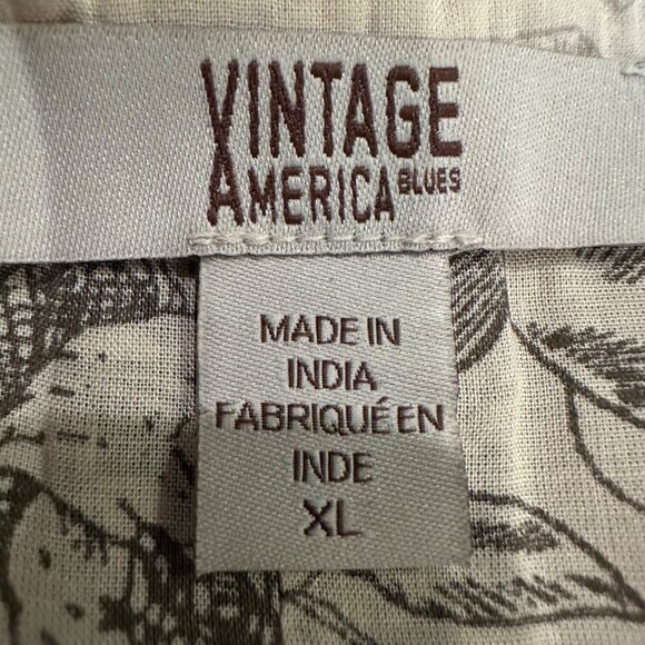 VINTAGE AMERICAN WOMENS XL CREAM TUNIC SHIRT BLOUSE - Picture 7 of 9